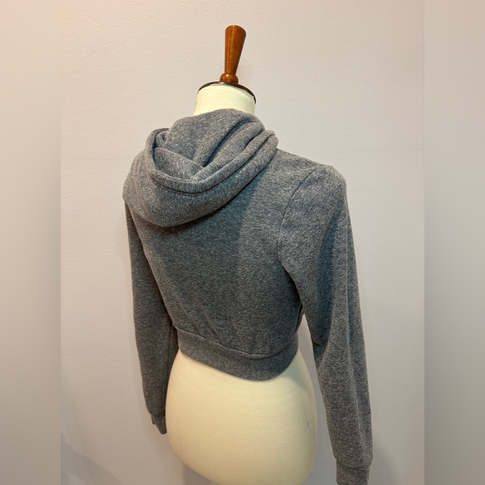 American Apparel Charcoal Women's Cropped Hoodie - Picture 2 of 2
